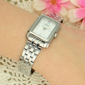 Lorus RRX71JX9 Damski Zegarek Stalowy Srebrny Prostokątny Klasyczny Bransoleta 50M Elegancki damski.jpg