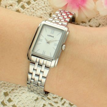 Lorus RRX71JX9 Damski Zegarek Stalowy Srebrny Prostokątny Klasyczny Bransoleta 50M Elegancki lorus.jpg