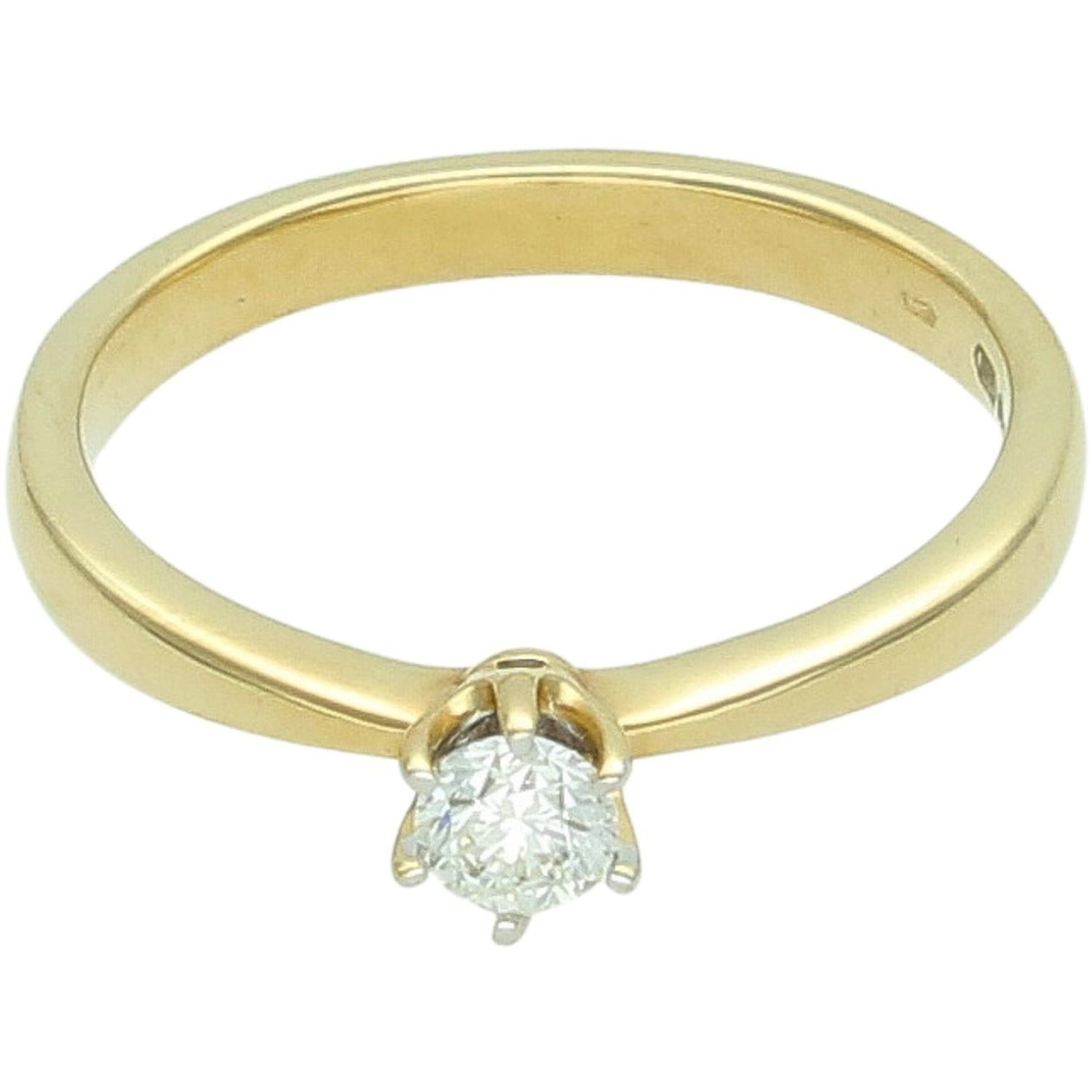 Złoty pierścionek zaręczynowy 585 z brylantem 0,25 ct – klasyczna elegancja Au.jpg