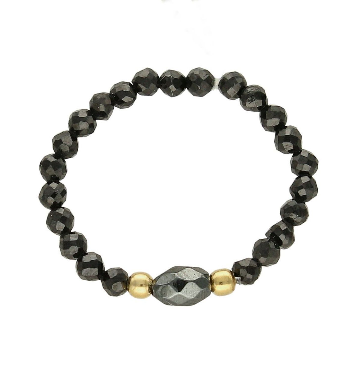 Pierścionek srebrny z kamieniami naturalnymi spinel i hematyt RS3014V49. Modny pierścionek z ozdobnych kuleczek na gumce to intrygująca biżuteria która spodoba się niezależnej, odważnej kobiecie, kochającej wyraziste dodatki, (1).jpg