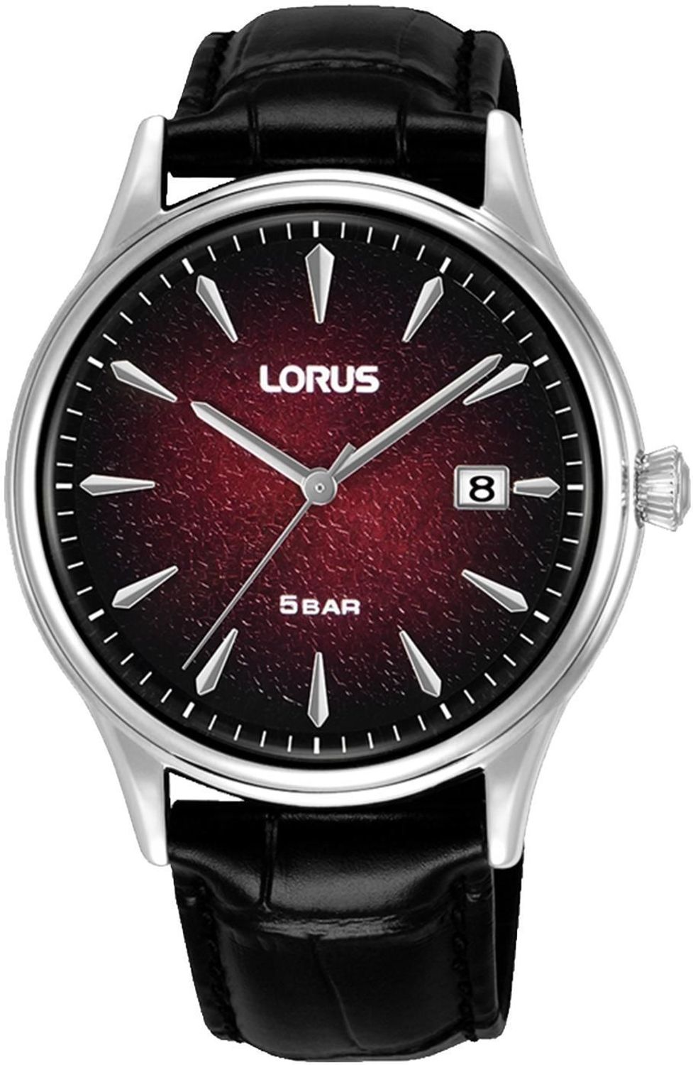 Zegarek męski Lorus Classic RS901EX9 kwarcowy z czerwoną tarczą i skórzanym paskiem (1).jpg
