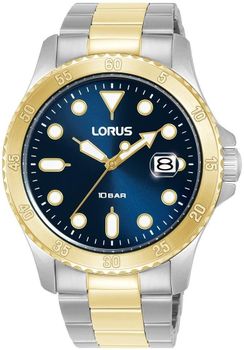Zegarek męski Lorus RS970DX9 Classic – srebrno-złota bransoleta, datownik.jpg
