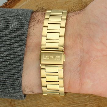 Lorus RS982DX9 Classic Mens – elegancki zegarek męski złoty, szafirowe szkło, datownik zapięcie.jpg