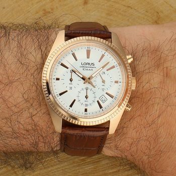 Lorus RT304LX9 zegarek męski elegancki z chronografem i grawerem gratis brown.jpg