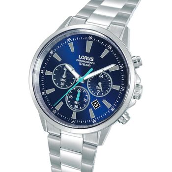 Zegarek męski Lorus Sport Chronograph RT311LX9 kwarcowy z niebieską tarczą i stalową bransoletą (1).jpg
