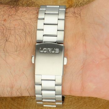 Zegarek męski Lorus Sport Chronograph RT311LX9 kwarcowy z niebieską tarczą i stalową bransoletą zapięcie.jpg