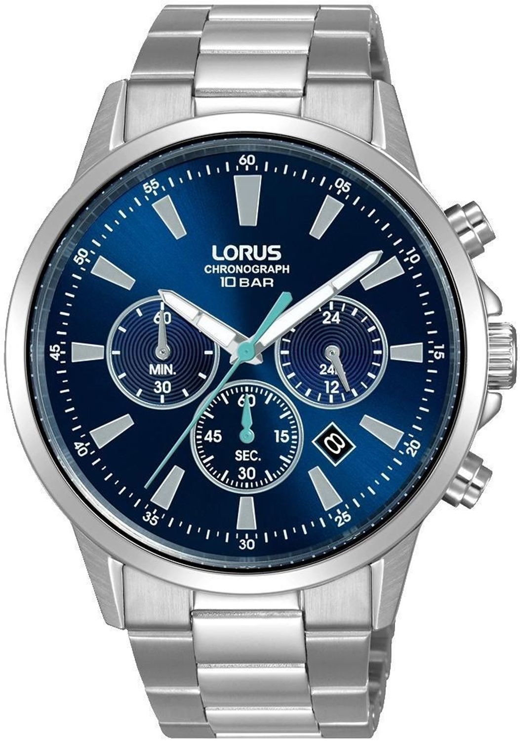Zegarek męski Lorus Sport Chronograph RT311LX9 kwarcowy z niebieską tarczą i stalową bransoletą (2).jpg