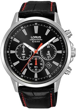 Zegarek męski Lorus Sport Chronograph RT315LX9 kwarcowy z chronografem i czarną tarczą.jpg