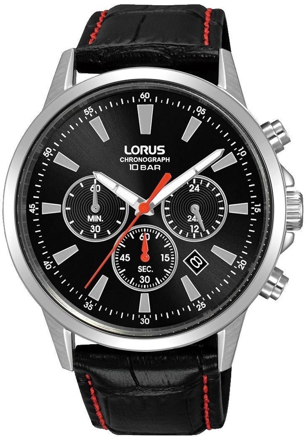 Zegarek męski Lorus Sport Chronograph RT315LX9 kwarcowy z chronografem i czarną tarczą.jpg