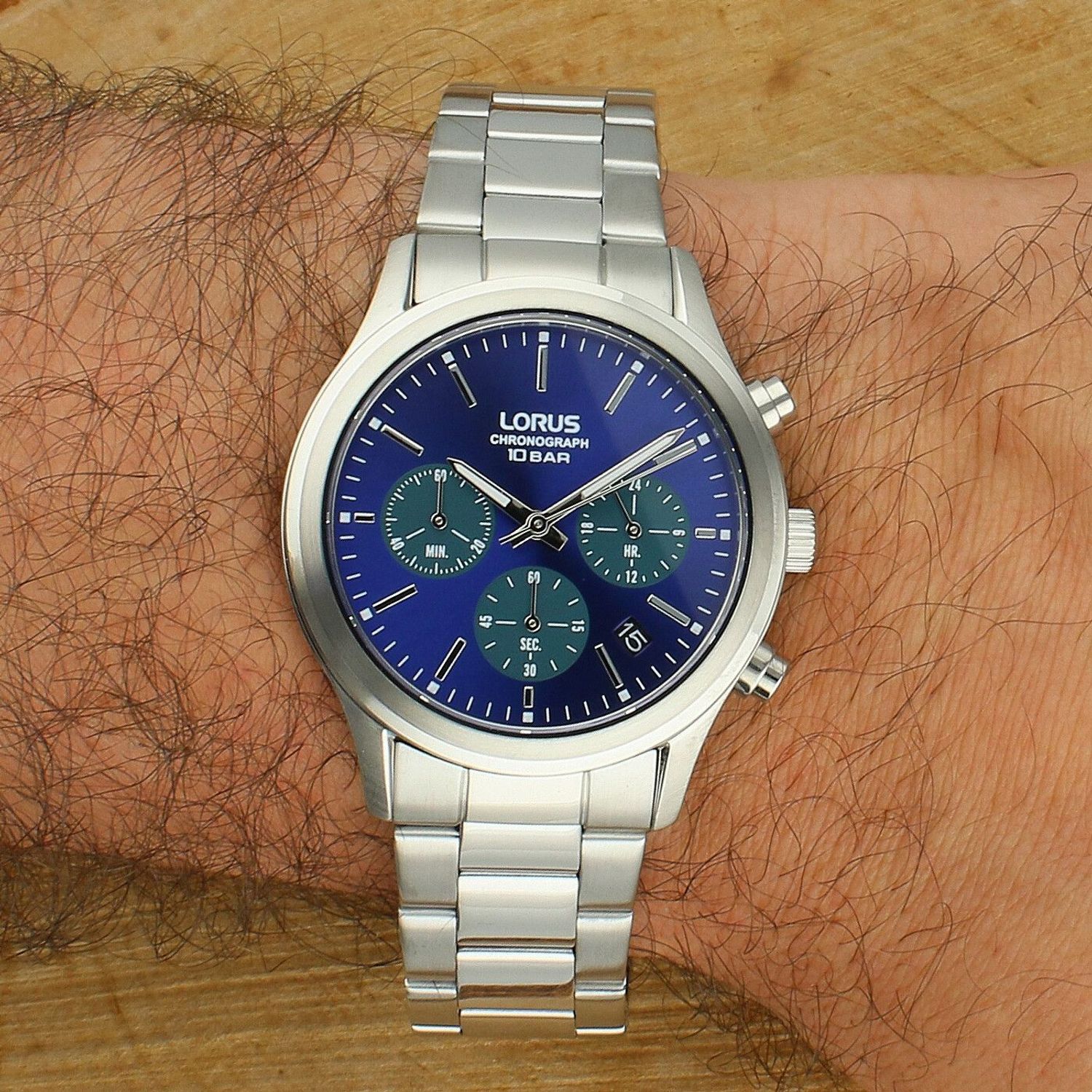 Zegarek męski Lorus RT331LX9 Sport Chronograph – stalowa bransoleta, niebieska tarcza.jpg