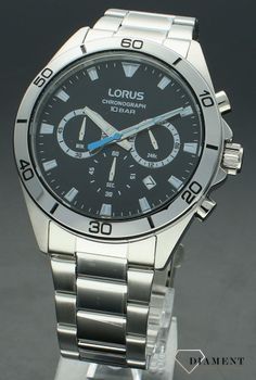 Zegarek męski Lorus Chronograph RT335KX9. Zegarek męski na bransolecie. Zegarek Lorus z granatową tarczą. Klasyczny zegarek męski Lorus. Zegarek męski idealny na prezent.Zegarek męski z chronografem (1).jpg