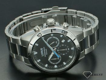 Zegarek męski Lorus Chronograph RT335KX9. Zegarek męski na bransolecie. Zegarek Lorus z granatową tarczą. Klasyczny zegarek męski Lorus. Zegarek męski idealny na prezent.Zegarek męski z chronografem (2).jpg