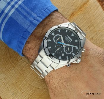 Zegarek męski Lorus Chronograph RT335KX9. Zegarek męski na bransolecie. Zegarek Lorus z granatową tarczą. Klasyczny zegarek męski Lorus. Zegarek męski idealny na prezent.Zegarek męski z chronografem (4).jpg