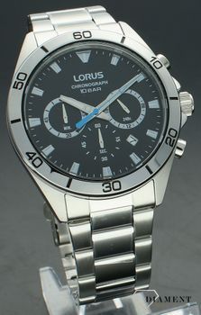 Zegarek męski Lorus Chronograph RT335KX9. Zegarek męski na bransolecie. Zegarek Lorus z granatową tarczą. Klasyczny zegarek męski Lorus. Zegarek męski idealny na prezent.Zegarek męski z chronografem (5).jpg