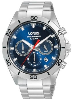 Zegarek męski Lorus Chronograph RT337KX9.  Zegarek męski na bransolecie. Zegarek Lorus z chronografem. Klasyczny zegarek męski Lorus. Zegarek męski idealny na prezent..jpg