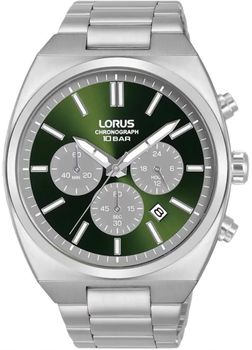 Zegarek męski Lorus RT365KX9 – Chronograph, stalowa bransoleta, zielona tarcza, 100m.jpg