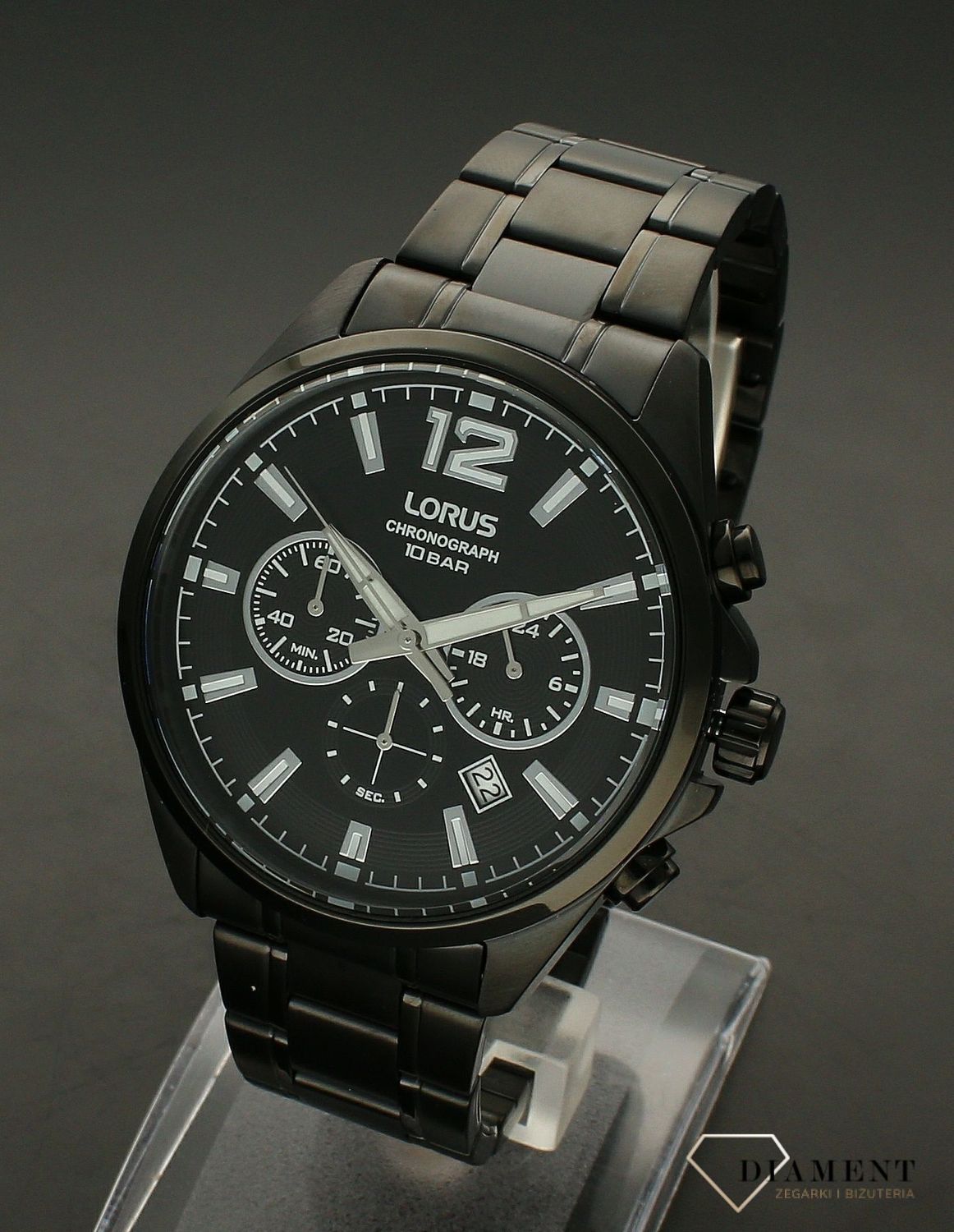 Zegarek męski na czarnej bransolecie Lorus RT379JX9. . Bransoleta w kolorze czarny, podkreśla sportowy charakter zegarka, świetnie nadaję się do użytkowania w wodzie.Bardzo wysoka wodoszczelność na poziomie 100m pozwala na.jpg