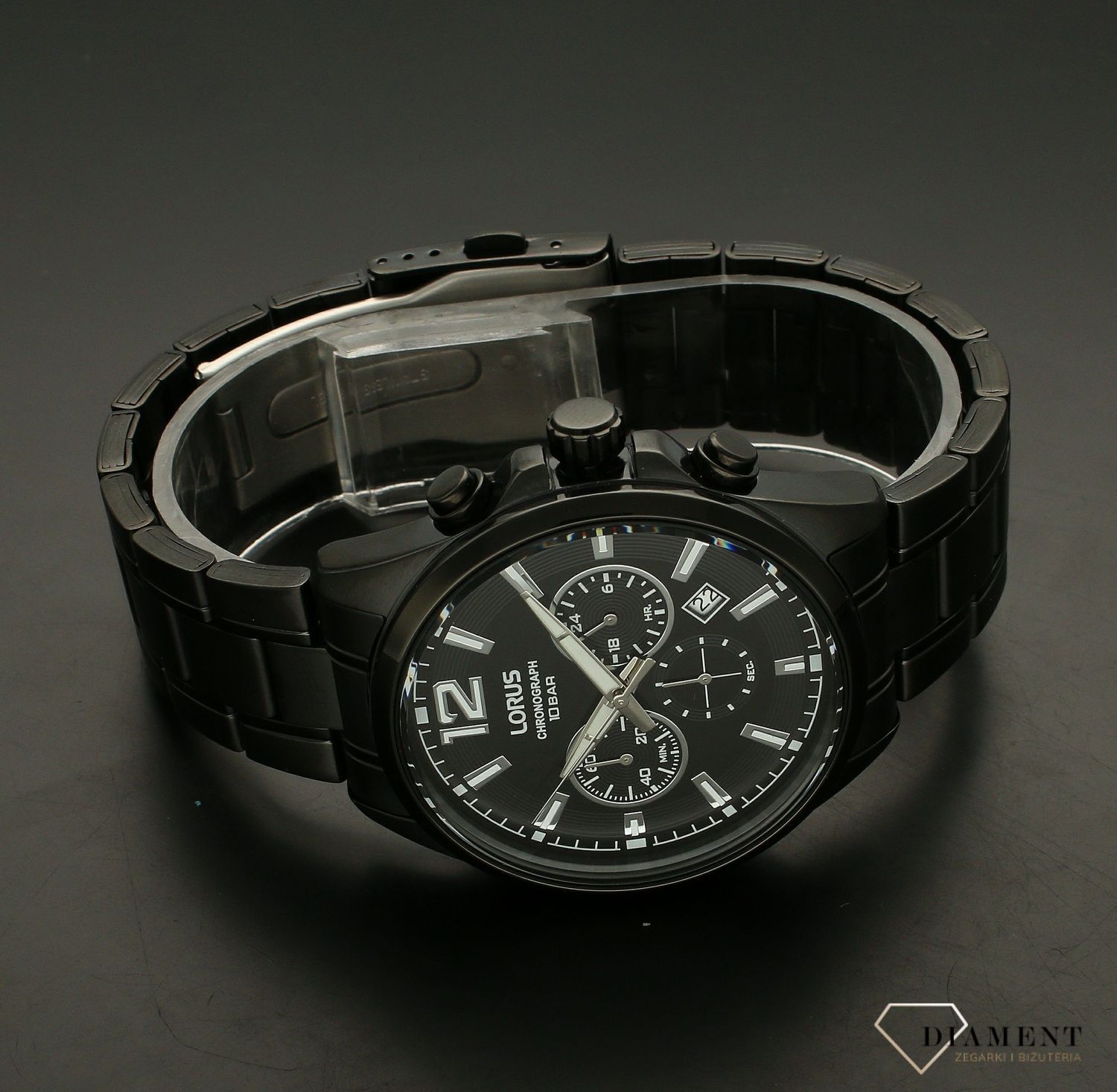 Zegarek męski na czarnej bransolecie Lorus RT379JX9. . Bransoleta w kolorze czarny, podkreśla sportowy charakter zegarka, świetnie nadaję się do użytkowania w wodzie.Bardzo wysoka wodoszczelność na poziomie 100m pozwala na.jpg