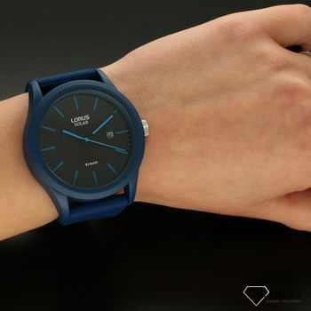 Zegarek męski na niebieskim pasku silikonowym zasilany solarnie RX305AX9.  (5).jpg