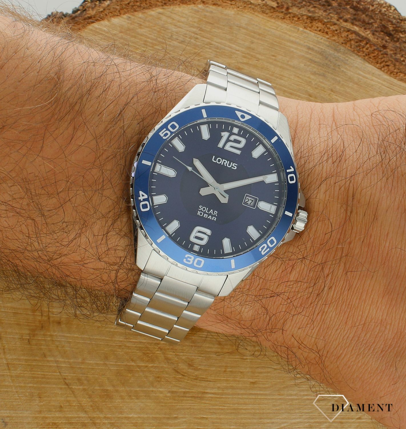 Zegarek męski Lorus Solar Classic RX361AX9. Zegarek męski Lorus. Zegarek męski na bransolecie. Męski zegarek solarny. Męski zegarek Lorus na prezent..jpg