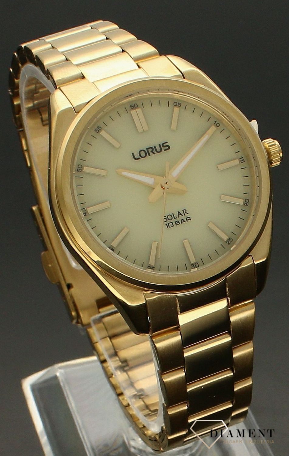 Zegarek damski na bransolecie w kolorze zlotym solar Lorus RY516AX9.jpg