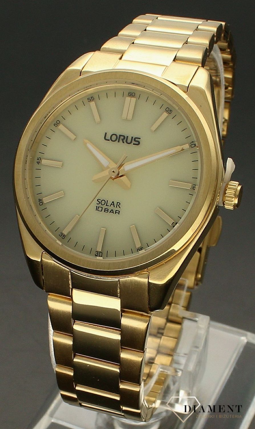Zegarek damski na bransolecie w kolorze zlotym solar Lorus RY516AX9.jpg