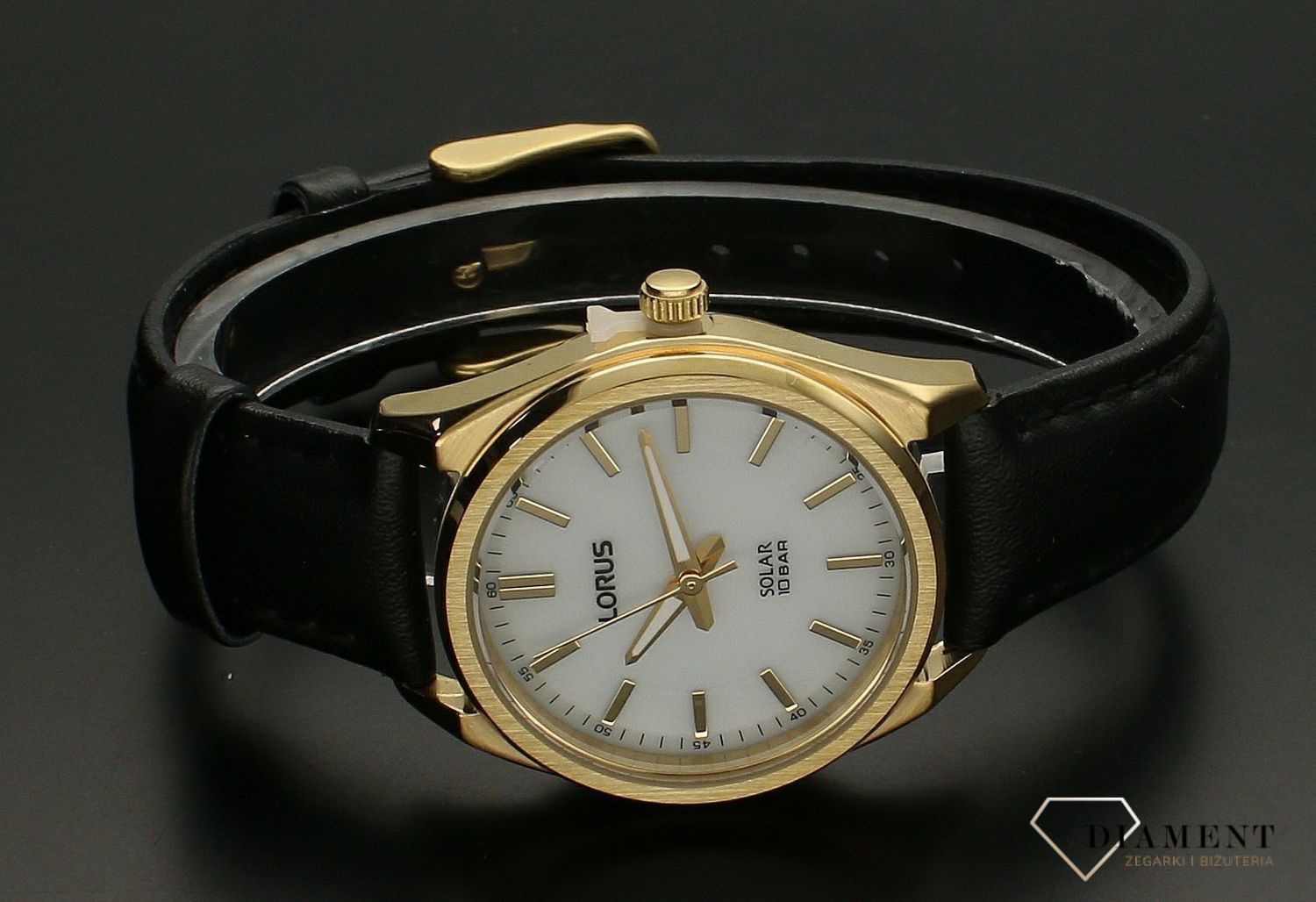 Zegarek damski solar na skórzanym pasku Loru. Zegarek damski na bransolecie z pozłacanymi elementami Lorus z białą tarczą RY518AX i szkłem mineralnym. Autoryzowany sklep Kurier Gratis 24h Gwarancja najniższej ceny Grawer 0złZwrot 30 dni Negocjacje.jpg