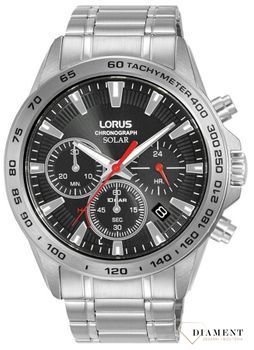 Zegarek męski Lorus Solar Chronograph na bransolecie RZ501AX9. Męski zegarek solarny. Męski zegarek Lorus. Zegarek dla mężczyzny na prezent. Zegarek z chronografem. Modny męski zegarek..jpg