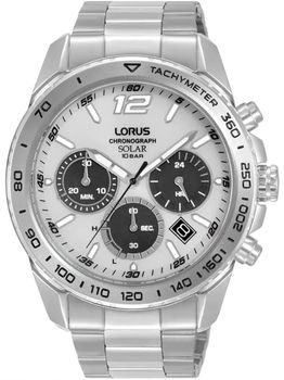 Zegarek męski Lorus RZ513AX9 – Solar Chronograph, zielona tarcza, stal 316L, 100m.jpg