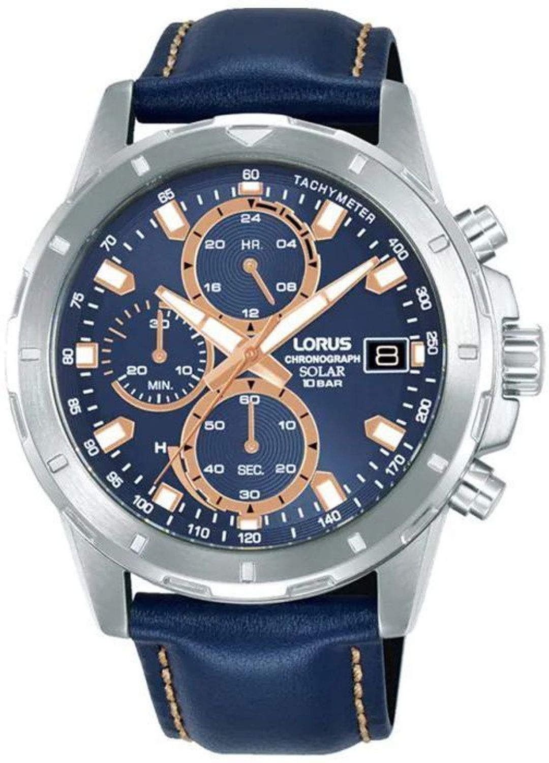 Zegarek męski Lorus RZ611AX9 Chronograph Solar na pasku skórzanym.jpg