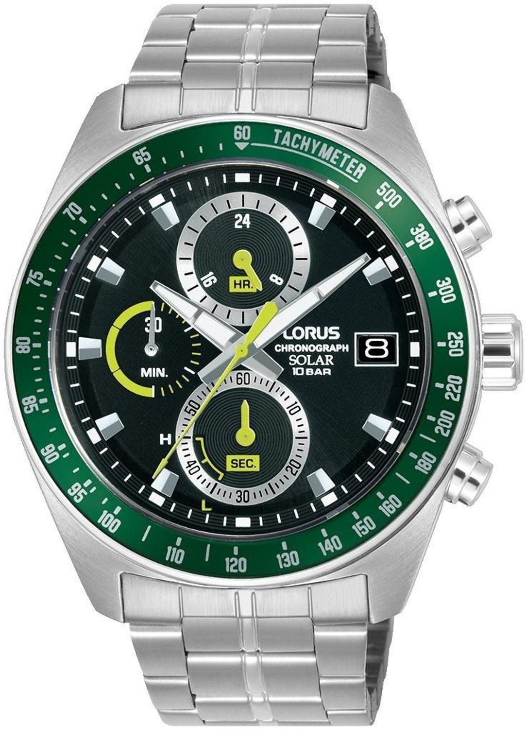 Zegarek męski Lorus RZ619AX9 solarny  chronograf 100m zielony.jpg