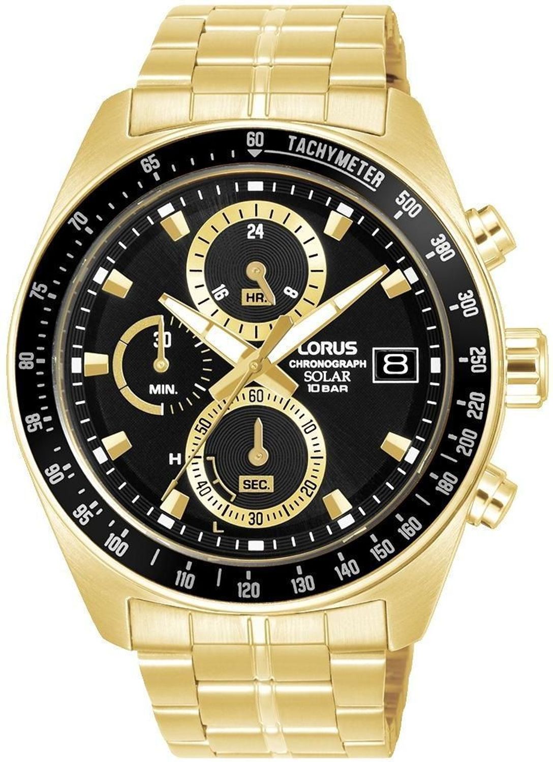 Lorus RZ622AX9 Sports Solar Chronograph – zegarek męski solarny, złoty, chronograf, 100 m.jpg