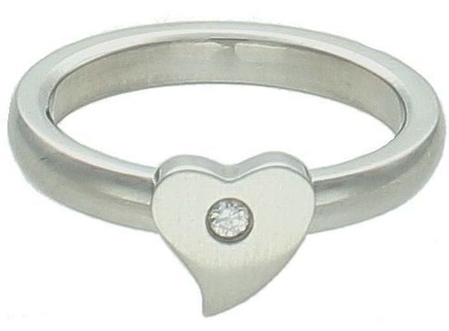 Srebrny pierścionek damski 925 gładkie serce z cyrkonią S-424. Stalowy pierścionek damski. Pierścionek ze stali szlachetnej. Pierścionek damski stalowy na prezent.5.jpg