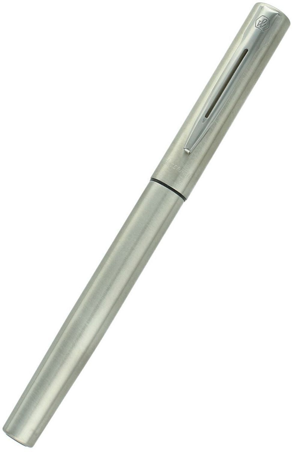 Pióro wieczne Waterman Allure – metalowy korpus, stalówka stalowa, niebieski atrament, etui prezentowe sralowe w kolorze srebrnym.jpg