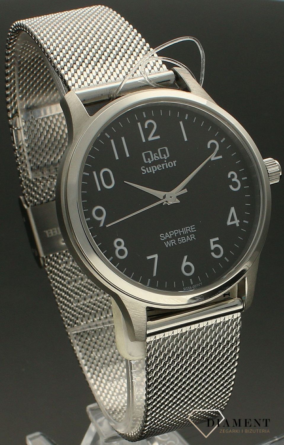 Zegarek damski Q&Q na bransolecie biżuteryjnej S03A-001V. Zegarek damski na bransolecie. Zegarek na srebrnej bransolecie. Zegarek z wyraźną tarczą. Idealny zegarek na prezent dla kobiety..jpg