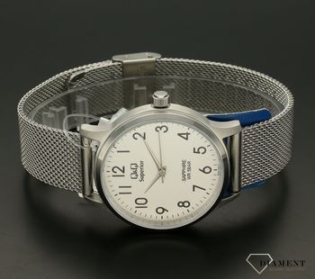 Zegarek damski na bransolecie QQ Superior S03A-002V to stalowy zegarek dla alergików.   (4).jpg