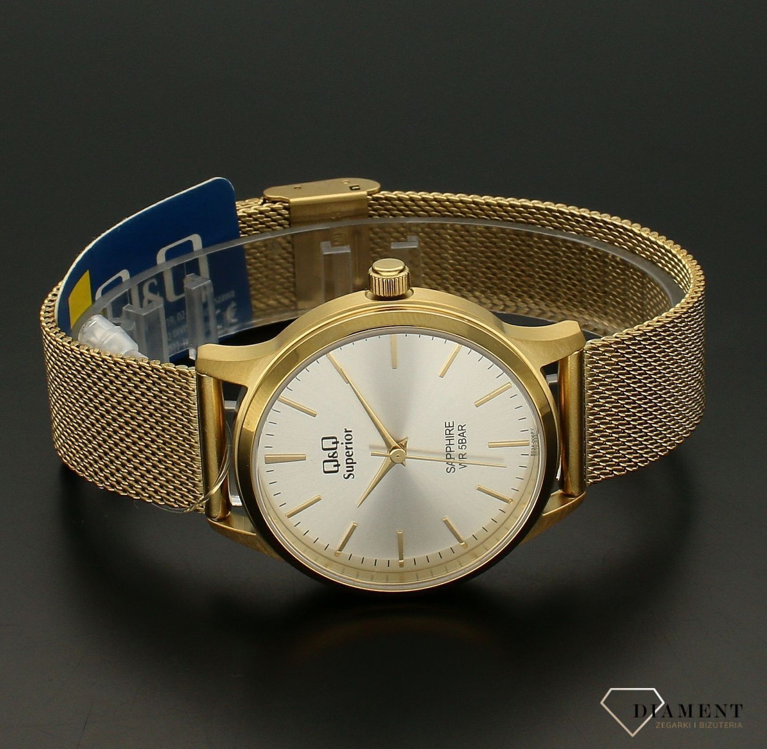 Zegarek męski na złotej bransolecie QQ Superior S03A-006P.webp