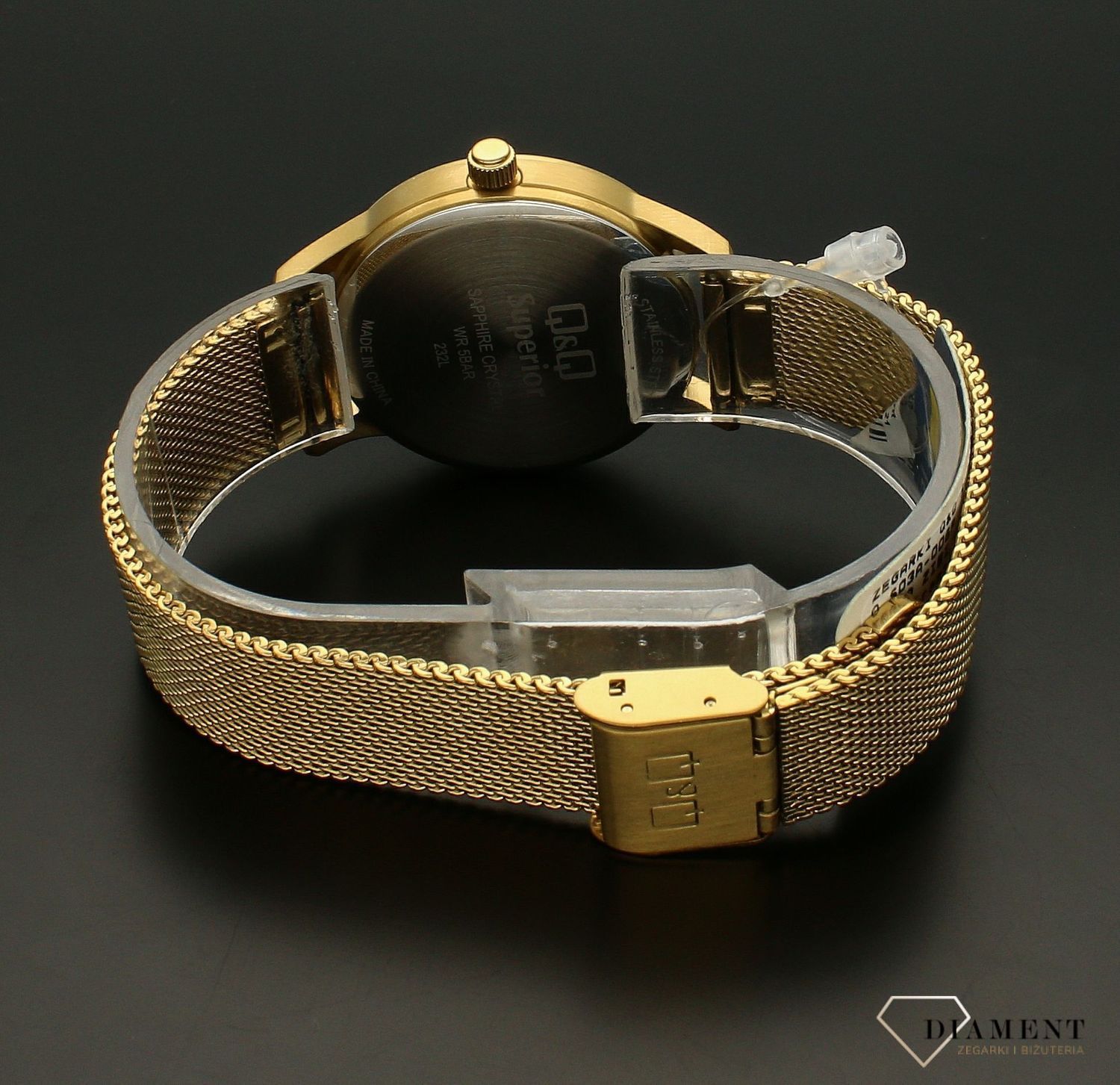 Zegarek męski na złotej bransolecie QQ Superior S03A-006P.webp