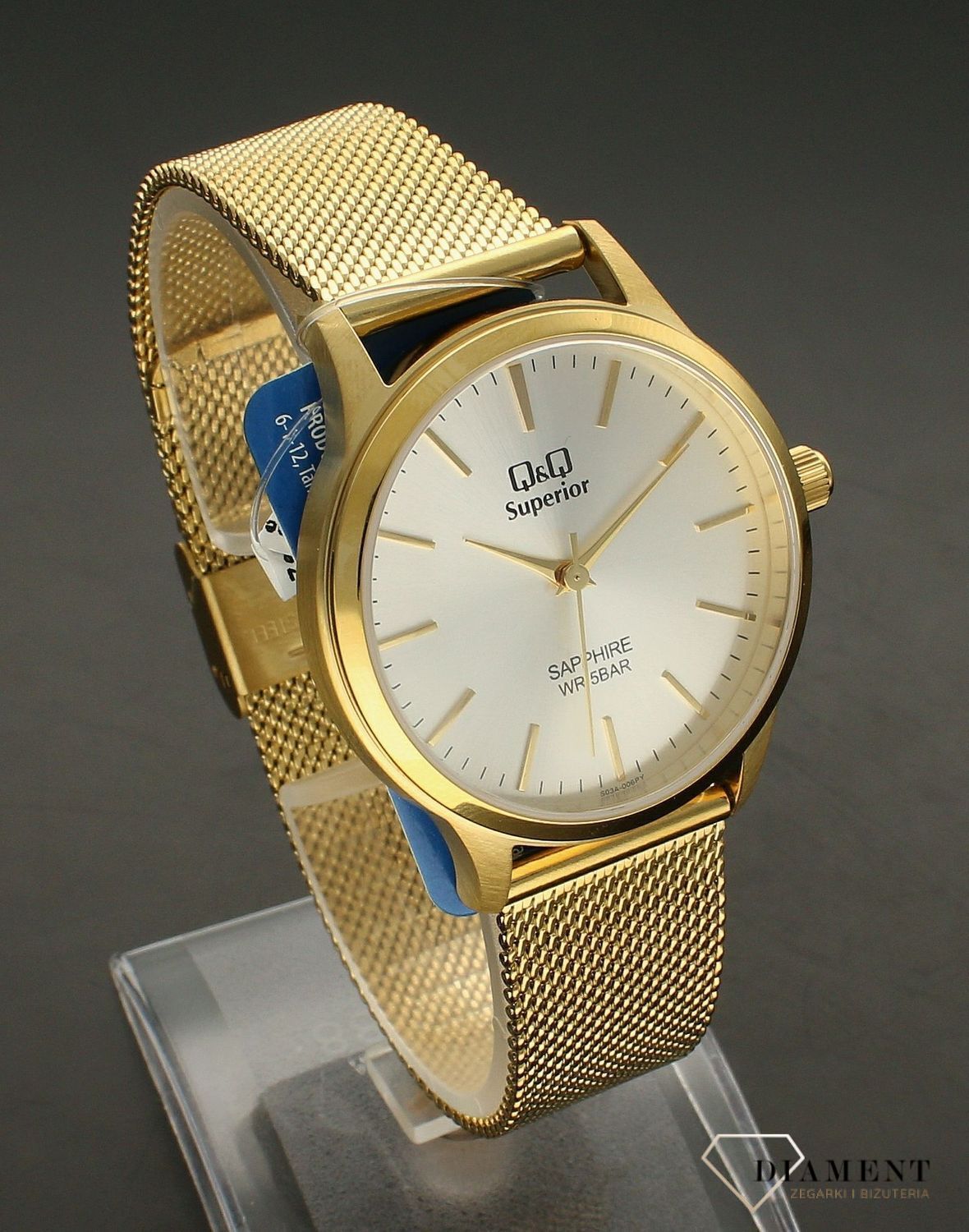 Zegarek męski na złotej bransolecie QQ Superior S03A-006P.webp