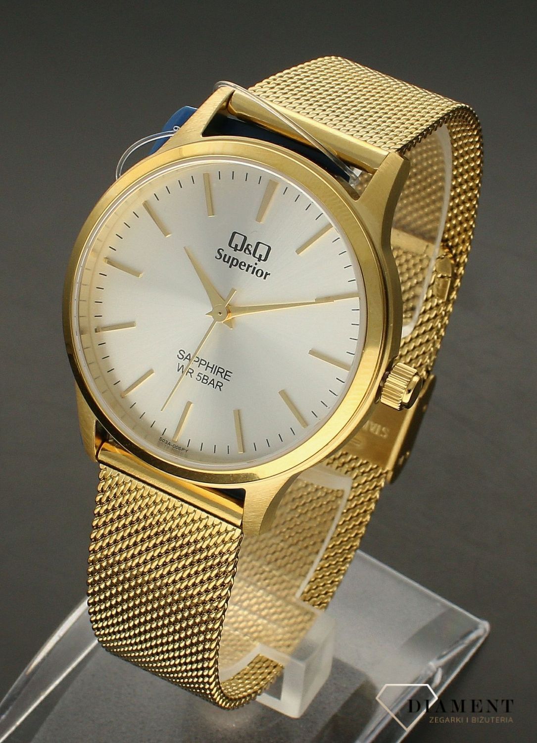 Zegarek męski na złotej bransolecie QQ Superior S03A-006P.webp