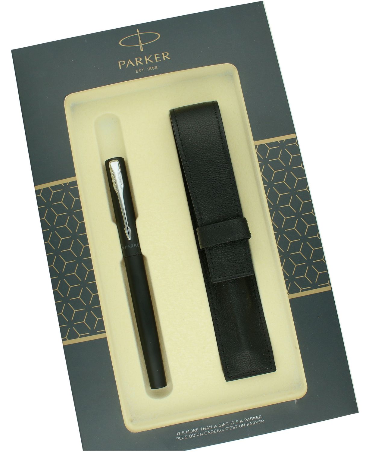 Zestaw Prezentowy Parker Pióro wieczne Vector XL Black i skórzane etui S0820010 czarny. Prezent dla nauczyciela. Zestaw z piórem i etui na prezent.  (3).jpg