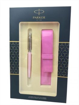 Elegancki zestaw PARKER Jotter BLR długopis z czarnym matowym lakierem, stalową nasadką i etui. Mechanizm przyciskowy, wkłady QuinkFlow lub żelowe. Idealny na prezent.1.jpg