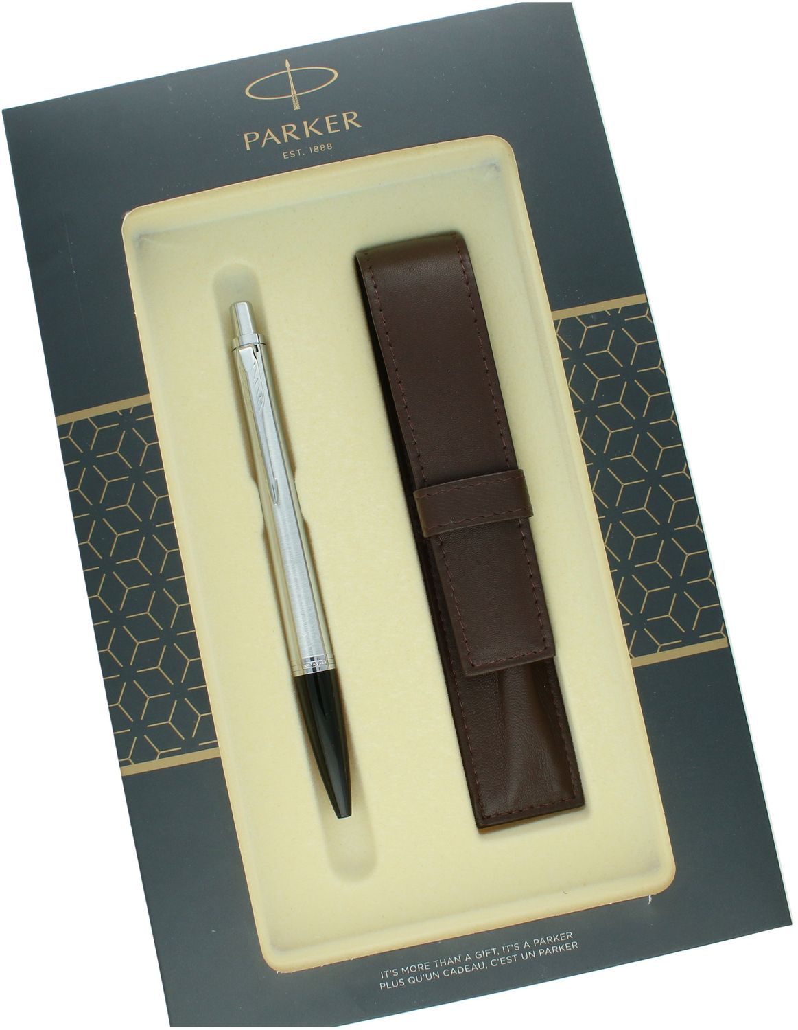 Zestaw Prezentowy Parker Długopis Urban Metro Metallic CT i skórzane etui do długopisu S0823640 (1).jpg