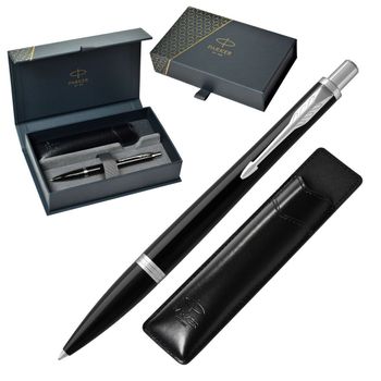 Długopis Parker Jotter S0828210 – czarny, błyszczący korpus z chromowanymi detalami. W zestawie czarne etui. Stylowy, niezawodny i gotowy na każdą okazję.1.jpg