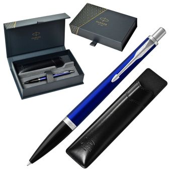 długopis Parker granatowy, Parker Jotter S0828430, długopis z etui, elegancki długopis Parker, prezent dla nauczyciela, długopis klik, QuinkFlow 1.jpg