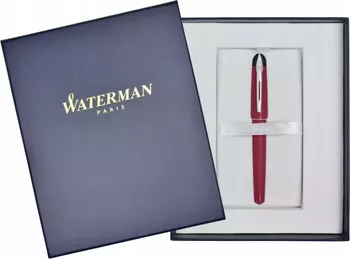 Eleganckie pióro wieczne Waterman Kultur Assortis Red CT w malinowym kolorze. Chromowane wykończenia, płynna stalówka i ekskluzywne pudełko prezentowe.1.webp