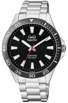 Zegarek męski QQ Szafirowe szkło na bransolecie S08A-001P.jpg