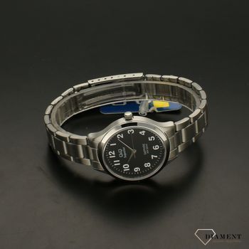 Zegarek damski na bransolecie stalowej z czarną tarczą i białymi cyframi QQ S279-205 ⌚ Zegarki damskie z bransoletą (3).jpg