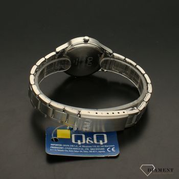 Zegarek damski na bransolecie stalowej z czarną tarczą i białymi cyframi QQ S279-205 ⌚ Zegarki damskie z bransoletą (4).jpg