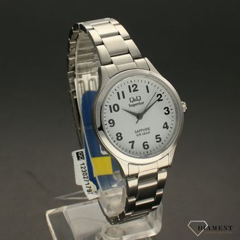 Zegarek damski na bransolecie stalowej z czytelną biała i czarnymi cyframi QQ S279-214 ⌚ Zegarki damskie z bransoletą✓ (1).jpg